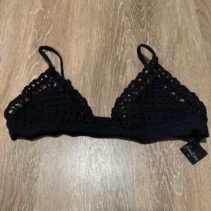 FRANKIES Black Crochet Bikini Top